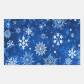 Weihnachtsschneeflocken Blau und Silber Rechteckiger Aufkleber (Vorderseite)