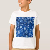 Weihnachtsschneeflocken Blau und Silber T-Shirt (Vorderseite)