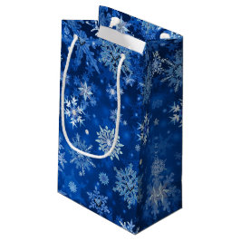 Weihnachtsschneeflocken Blau- und Silbergeschenkta Kleine Geschenktüte