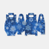 Weihnachtsschneeflocken Blau und Silver Favor Box Geschenkschachtel (Ungefaltet)