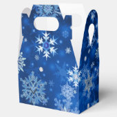 Weihnachtsschneeflocken Blau und Silver Favor Box Geschenkschachtel (Geöffnet)