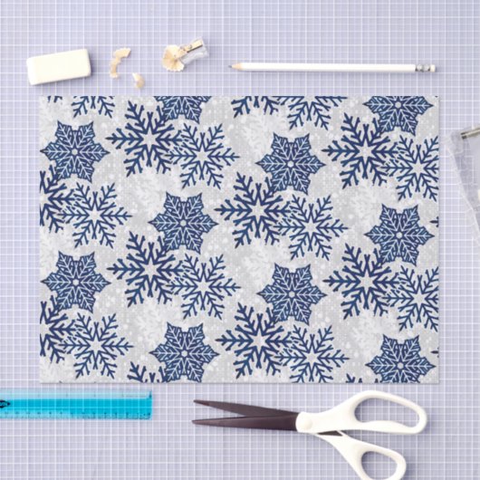 Weihnachtsschneeflocken Blau und Weiß Seidenpapier (Handwerk)