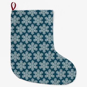 Weihnachtsschneeflocken blau weiß großer weihnachtsstrumpf