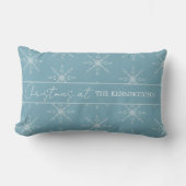 Weihnachtsschneeflocken Blauer Kissen (Vorderseite)
