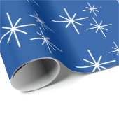 Weihnachtsschneeflocken Blaues Packpapier (Rolleneckpunkt)