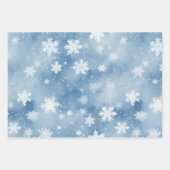 Weihnachtsschneeflocken Blue Sky Geschenkpapier Set (Vorderseite)
