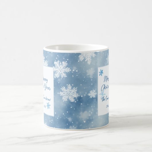 Weihnachtsschneeflocken Blue Sky Kaffeetasse (Mittel)