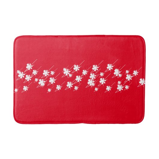 Weihnachtsschneeflocken Blume rot Badematte (Vorderseite)