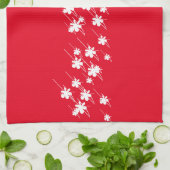 Weihnachtsschneeflocken Blume rot Geschirrtuch (Gefaltet)