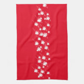 Weihnachtsschneeflocken Blume rot Geschirrtuch (Vertikal)