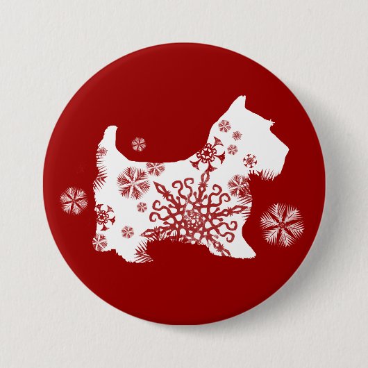Weihnachtsschneeflocken Button (Vorderseite)
