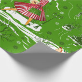 Weihnachtsschneeflocken der 50er Jahre Geschenkpapier (Ecke)