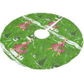 Weihnachtsschneeflocken der 50er Jahre Polyester Weihnachtsbaumdecke (Schrägansicht)