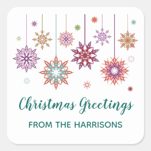 Weihnachtsschneeflocken - Design Sticker Label (Vorderseite)
