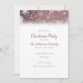 Weihnachtsschneeflocken Dusty Rose Einladung (Vorderseite)