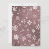 Weihnachtsschneeflocken Dusty Rose Einladung (Rückseite)