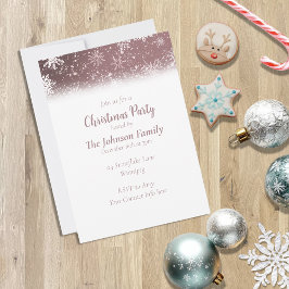 Weihnachtsschneeflocken Dusty Rose Einladung