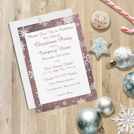 Weihnachtsschneeflocken Dusty Rose Einladung