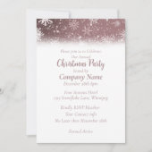 Weihnachtsschneeflocken Dusty Rose Einladung (Vorderseite)