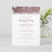 Weihnachtsschneeflocken Dusty Rose Einladung (Stehend Vorderseite)