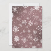 Weihnachtsschneeflocken Dusty Rose Einladung (Rückseite)