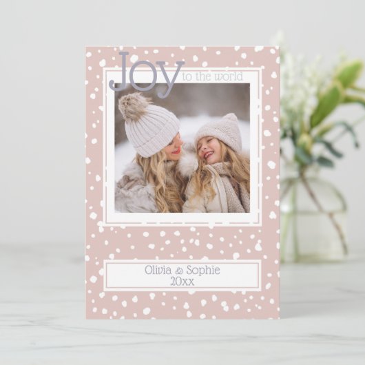 Weihnachtsschneeflocken Dusty Rose Foto Rahmen (Stehend Vorderseite)