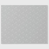 Weihnachtsschneeflocken Einfaches Muster Grau Silb Geschenkpapier (Flach)