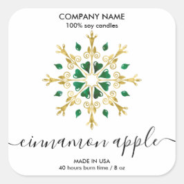 Weihnachtsschneeflocken-Etikett Quadratischer Aufkleber