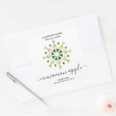 Weihnachtsschneeflocken-Etikett Quadratischer Aufkleber (Umschlag)