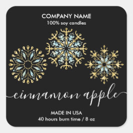 Weihnachtsschneeflocken-Etikett Quadratischer Aufkleber