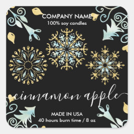 Weihnachtsschneeflocken-Etikett Quadratischer Aufkleber