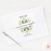 Weihnachtsschneeflocken-Etikett Quadratischer Aufkleber (Umschlag)