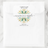 Weihnachtsschneeflocken-Etikett Quadratischer Aufkleber (Tasche)