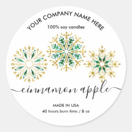 Weihnachtsschneeflocken-Etikett Runder Aufkleber