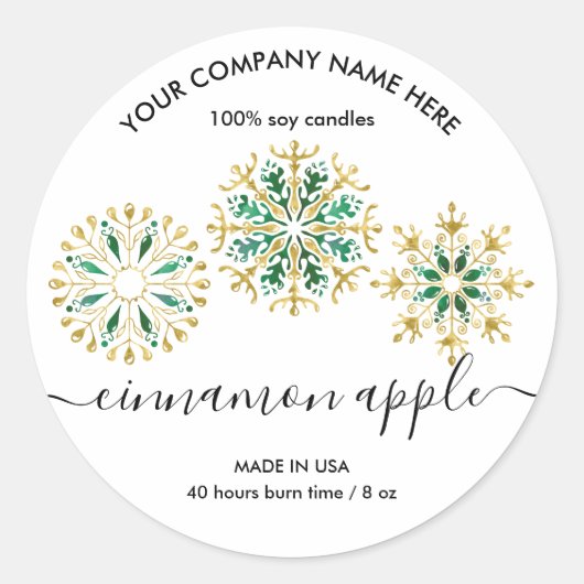 Weihnachtsschneeflocken-Etikett Runder Aufkleber (Vorderseite)