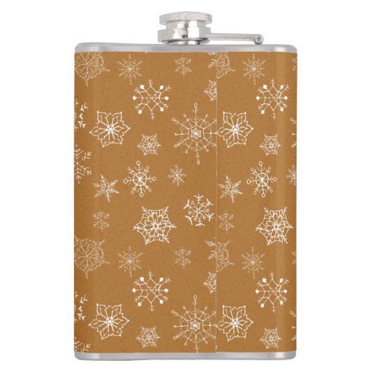 Weihnachtsschneeflocken Flachmann (Rückseite)