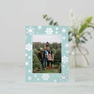 Weihnachtsschneeflocken Foto AQUAMARIN Folien Feiertagspostkarte