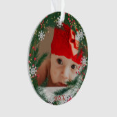 *~* Weihnachtsschneeflocken FOTO Baby AP44 Schneem Ornament (Vorderseite)