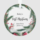 *~* Weihnachtsschneeflocken FOTO Baby AP44 Schneem Ornament (Rückseite)