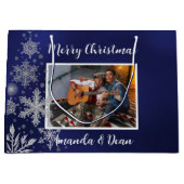 Weihnachtsschneeflocken Foto Große Geschenktüte (Vorderseite)