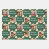 Weihnachtsschneeflocken Foto Grün Rot Schwarz 3 Geschenkpapier Set (Vorderseite)