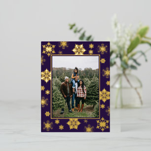 Weihnachtsschneeflocken Foto LILA Folien Feiertagspostkarte