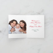 Weihnachtsschneeflocken Foto Personalisiert Grün Feiertagskarte (Innenseite)