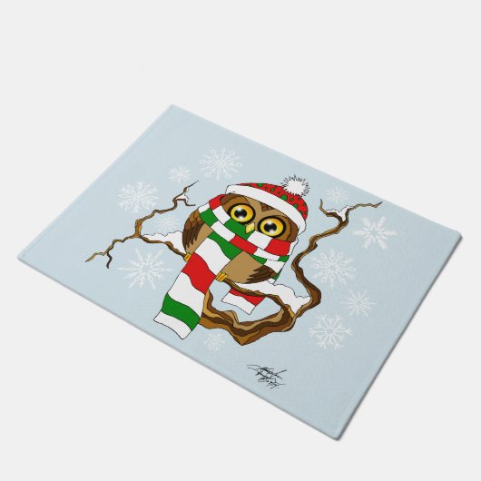 Weihnachtsschneeflocken Fußmatte (Schrägansicht)