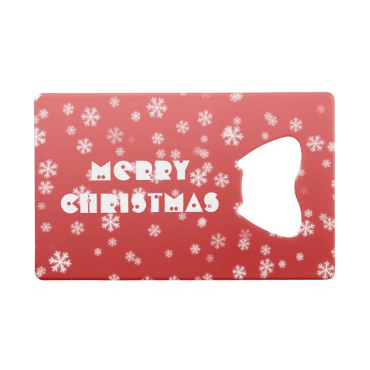 Weihnachtsschneeflocken Geldbeutel Flaschenöffner (Vorderseite (Horizontal))