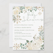 Weihnachtsschneeflocken Gender-neutral Baby Dusche Einladung (Vorderseite)