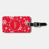 Weihnachtsschneeflocken Gepäckmarke Gepäckanhänger (Vorderseite horizontal)