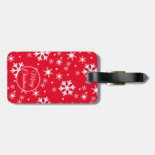 Weihnachtsschneeflocken Gepäckmarke Gepäckanhänger (Rückseite horizontal)