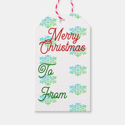 Weihnachtsschneeflocken - Geschenk Tag Geschenkanhänger (Vorderseite)