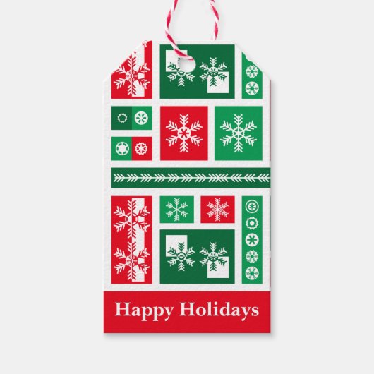 Weihnachtsschneeflocken Geschenkanhänger (Vorderseite)